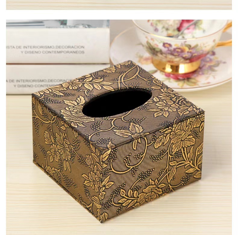 皮革葡萄纹纸巾盒