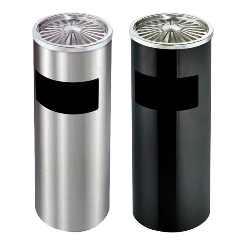 K-114菊花格座地果皮箱25*H61cm