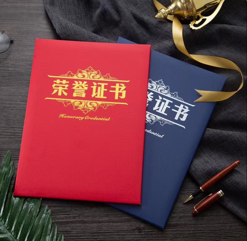  (启恒) 单片磨砂珠光荣誉证书