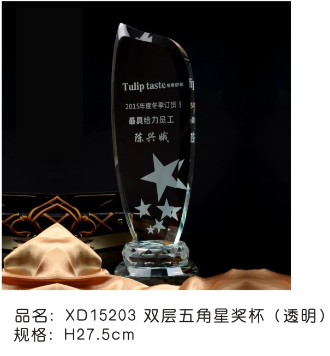 XD15203双层五角星奖杯（透明）