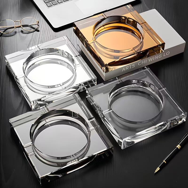 方形直孔彩印烟灰缸