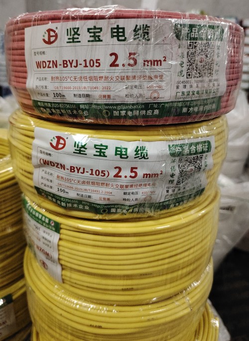 坚宝低烟无卤耐火100米WDZN-BYJ-105