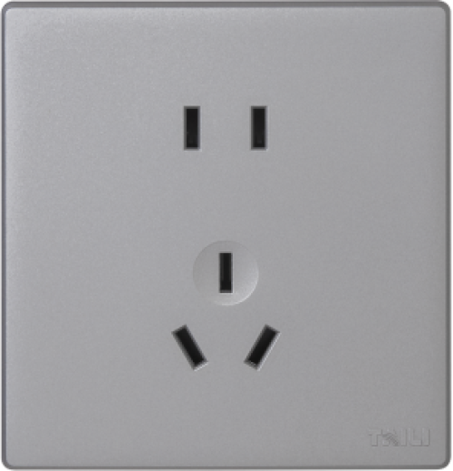 泰力V5 10AX 250V 五孔插座 浅灰色 五孔