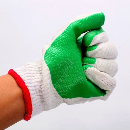 联友绿纱胶片手套