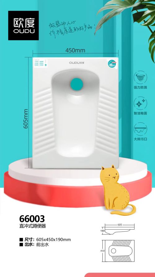 蹲便器66003欧度直冲式蹲便器66003
