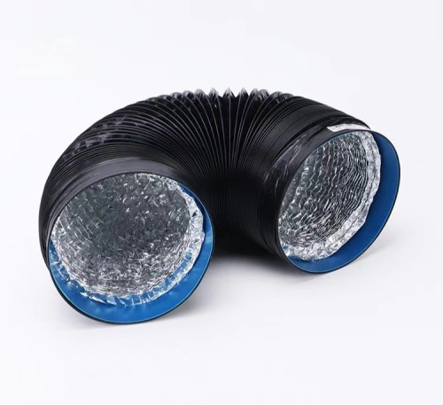 黑色PVC加密加厚铝箔管/铝珀管/铝箔烟管/油烟机
管/排气管