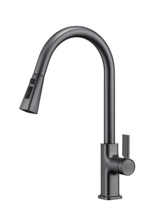 抽拉菜盆龙头厨房抽拉龙头枪灰水槽钢盆手工盆抽拉菜盆龙头